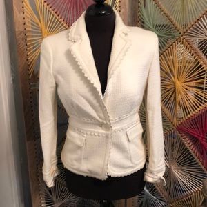 JCrew white textured blazer